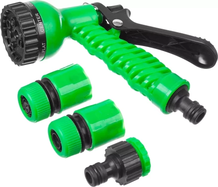 Набор поливочный РОСТОК: Распылитель пистолетный 7 поз., 2 соединителя 1/2&quot;, адаптер внешний 427368 купить в Новом Уренгое