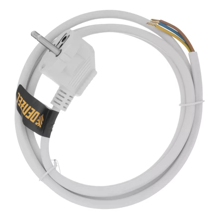 Шнур сетевой Denzel Energy Series, ПВС, 1,5 м, 3 x 1 мм, с неразборной вилкой, белый, 3 м, 37662 купить в Новом Уренгое