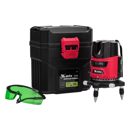 Лазерный уровень MTX CRX-30G, 30 м, зеленый луч, батарейки, резьба 5/8" 35032 купить в Новом Уренгое
