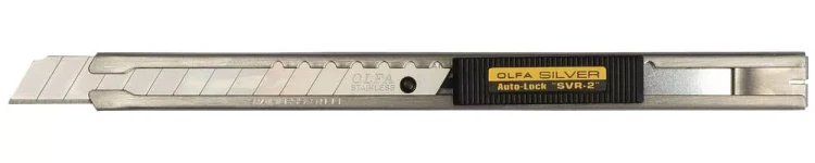 Нож OLFA с выдвижным лезвием и корпусом из нержавеющей стали, автофиксатор, 9мм OL-SVR-2 купить в Новом Уренгое