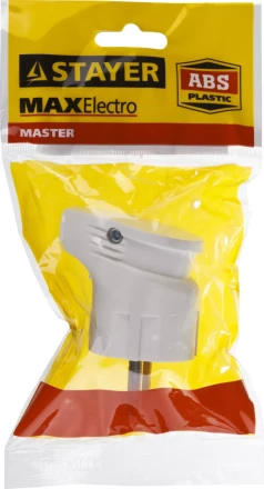 Вилка MAXElectro электрическая, 16А/220В, угловая, с заземлением, белая, STAYER 55161-W купить в Новом Уренгое