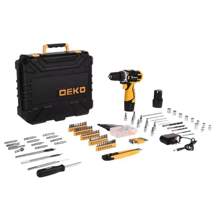 Дрель аккумуляторная DEKO DKCD12FU-Li, 063-4139 + набор 193 аксессуара купить в Новом Уренгое