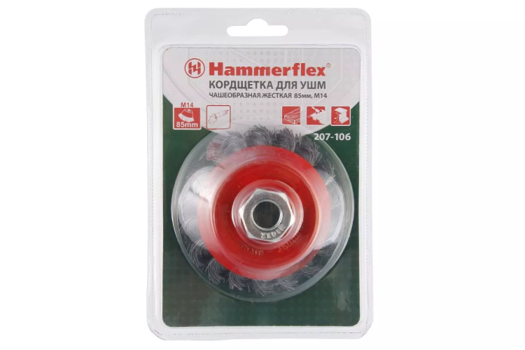 Кордщетка HAMMER чаша 85мм для УШМ витая сталь (207-106) купить в Новом Уренгое