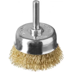 ЗУБР "ПРОФЕССИОНАЛ". Щетка чашечная для дрели, витая латунированная стальная проволока 0,3мм, 50мм 3525-050_z02