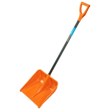 Лопата для уборки снега пластиковая Сибртех, 400х405х1380 мм, стальной черенок, усиленная 61666 купить в Новом Уренгое