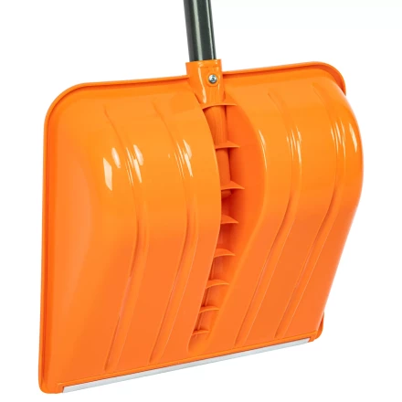 Лопата для уборки снега пластиковая Сибртех, 400х405х1380 мм, стальной черенок, усиленная 61666 купить в Новом Уренгое