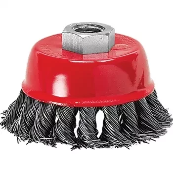 Щетка для УШМ, 75 мм, М14, "чашка", крученая металлическая проволока  MATRIX 74624 купить в Новом Уренгое