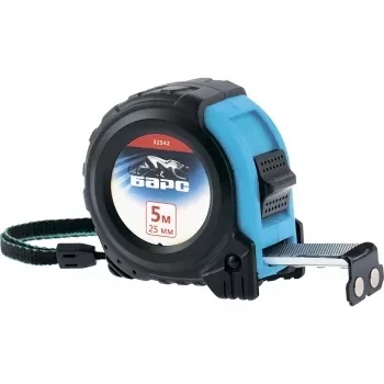 Рулетка Вектор 5 м х 25 мм, утолщенное полотно, магнитный зацеп, обрезиненный корпус  БАРС 32542 купить в Новом Уренгое