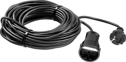 ЗУБР ПВС-207-Ш, ПВС, 2 x 0.75 мм2, 20 м, 2200 Вт, силовой удлинитель-шнур (55023-20) купить в Новом Уренгое