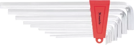 Набор ключей шестигранных имбусовых HEX, 2–12 мм, CrV,  9 шт., экстра-длин,  сатин  MATRIX 12308 купить в Новом Уренгое