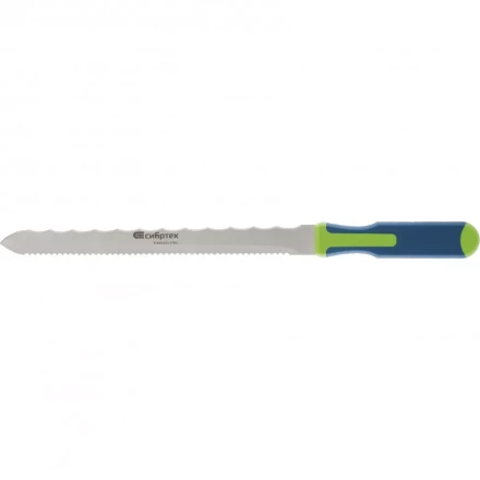 Нож для резки теплоизоляционных панелей 2-стороннее лезвие обрезиненная рукоятка 420мм лезвие-280мм Сибртех 79027 купить в Новом Уренгое