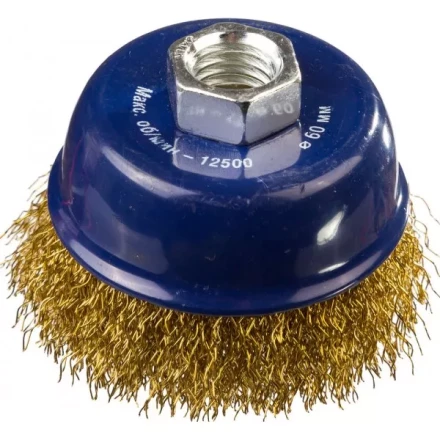 DEXX. Щетка чашечная для УШМ, витая стальная латунированная проволока 0,3мм, 60ммхМ14 35103-060 купить в Новом Уренгое