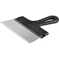 Шпатель ЗУБР "МАСТЕР" ФАСАДНЫЙ, нержавеющее полотно, 200мм, зуб 6х6мм 10078-20-06