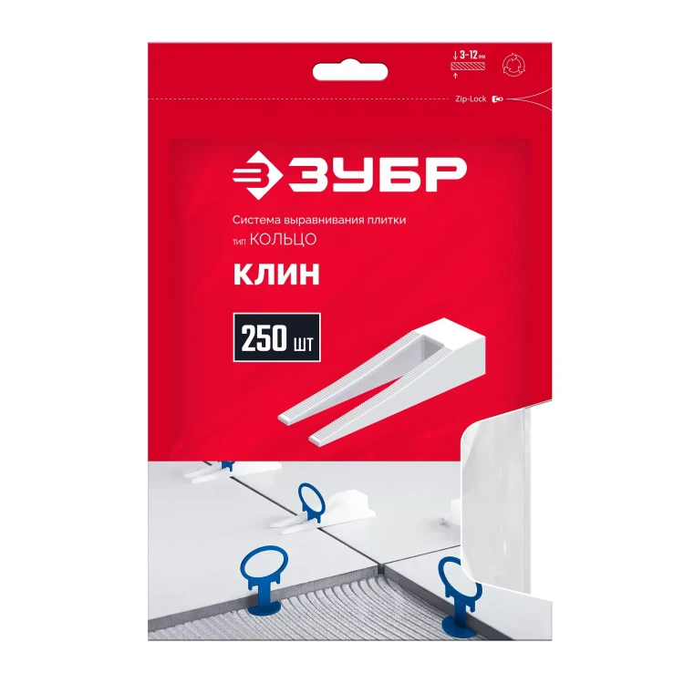 ЗУБР КОЛЬЦО, клин 250 шт, система выравнивания плитки (3387-250) купить в Новом Уренгое