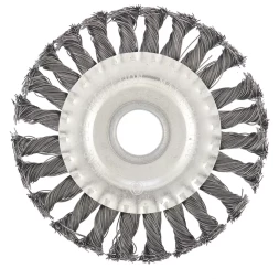 Щетка для УШМ 125 мм посадка 22,2 мм плоская крученая металлическая проволока СИБРТЕХ 746327