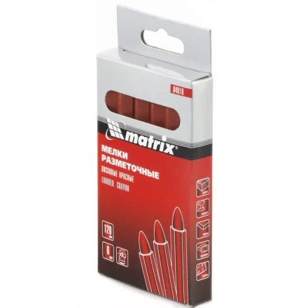 Мелки разметочные восковые красные 120мм коробка 6штук MATRIX 84818 купить в Новом Уренгое