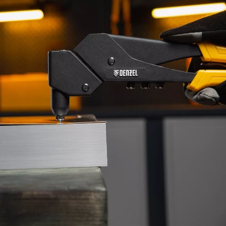Заклепочник ручной Denzel, 285 мм, поворотный, 0-360, заклепки 2,4-3,2-4,0-4,8 мм, купить в Новом Уренгое