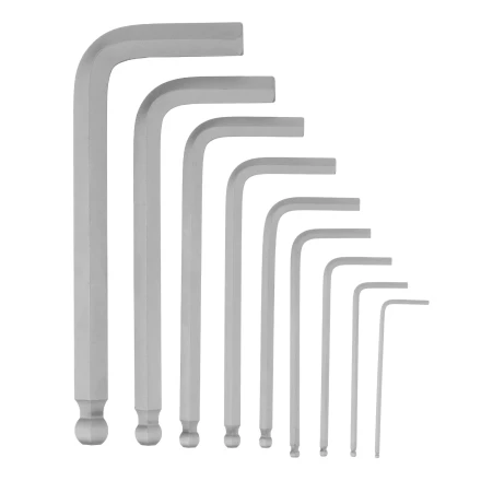 Набор ключей имбусовых, HEX, 1,5-10 мм, CrV, 9 шт., с шаром Сибртех 123627 купить в Новом Уренгое