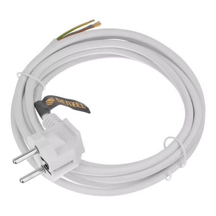 Шнур сетевой Denzel Energy Series, ПВС, 3 м, 3 x 1 мм, с неразборной вилкой, белый, 3 м, 37666 купить в Новом Уренгое