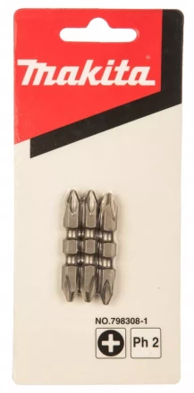 Биты Makita PH2 45мм 3шт, 2-х сторонние (798308-1) купить в Новом Уренгое