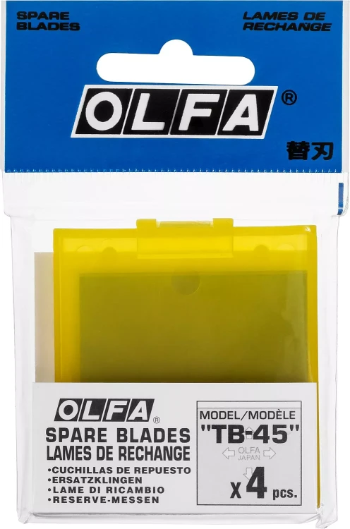 Лезвие OLFA специальное, для скребка "TB-45", 4-х стороннее лезвие с 3-мя типами режущей кромки, 45 мм / 4 шт OL-TB-45 купить в Новом Уренгое