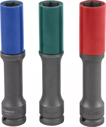 Набор головок торцевых ударных тонкостенных для дисков 1/2&quot;DR 17-19-21мм Jonnesway S18AD4103S 48851 купить в Новом Уренгое