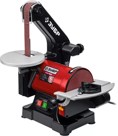 ЗУБР d 125 мм, 25 х 762 мм лента, 350 Вт, тарельчато - ленточный шлифовальный станок (СШЛ-350) купить в Новом Уренгое