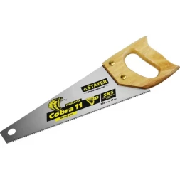 Ножовка многоцелевая компактная (пила) COBRA TOOLBOX 350 мм,11 TPI, прямой мелкий зуб, точный рез вдоль и поперек волокон разных материалов, STAYER 1515-35