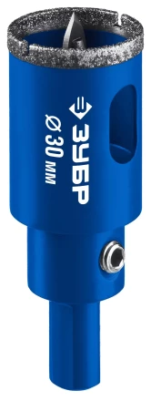 ЗУБР АГК d 30 мм (центр. сверло, трехгр. хвост, Р60), Алмазная коронка, Профессионал (29850-30) купить в Новом Уренгое