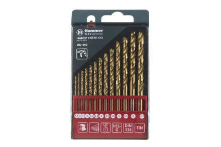 Набор сверл HAMMER No3 13шт. 1,5-6,5мм купить в Новом Уренгое