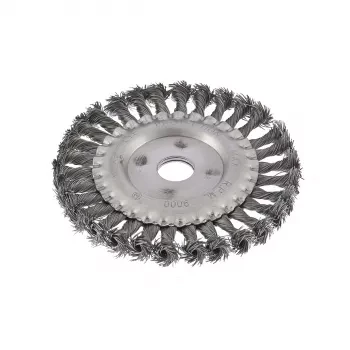 Щетка для УШМ 150 мм посадка 22,2 мм плоская крученая металлическая проволока СИБРТЕХ 746347 купить в Новом Уренгое