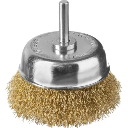 ЗУБР &quot;ПРОФЕССИОНАЛ&quot;. Щетка чашечная для дрели, витая латунированная стальная проволока 0,3мм, 75мм 3525-075_z02 купить в Новом Уренгое