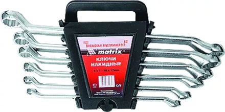 Набор ключей накидных 6–22 мм CR-V 8 шт. полированный хром MATRIX 15332 купить в Новом Уренгое