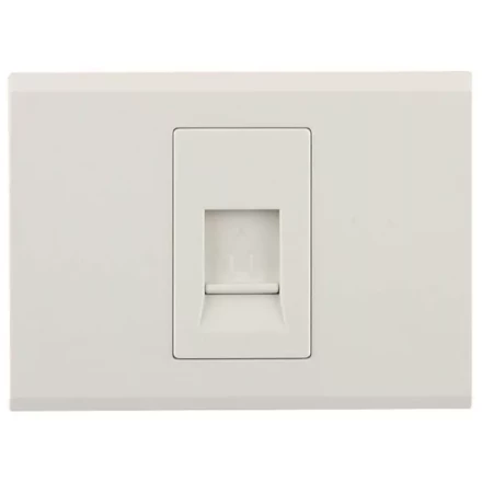 Розетка СВЕТОЗАР &quot;ЭФФЕКТ&quot; телефонная, одинарная, без вставки и рамки, цвет бежевый SV-54417-B купить в Новом Уренгое