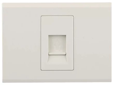 Розетка СВЕТОЗАР &quot;ЭФФЕКТ&quot; телефонная, одинарная, без вставки и рамки, цвет бежевый SV-54417-B купить в Новом Уренгое