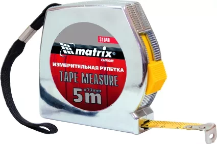 Рулетка Chrom 5 м x 13 мм хромированный корпус  MATRIX 31040 купить в Новом Уренгое