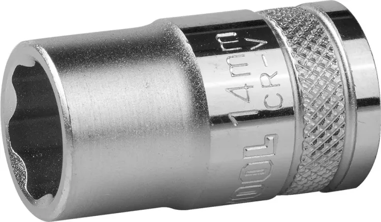 Торцовая головка KRAFTOOL "INDUSTRIE QUALITAT", Cr-V, SUPER-LOCK, хромосатинированная, 1/2", 14 мм 27801-14_z01 купить в Новом Уренгое
