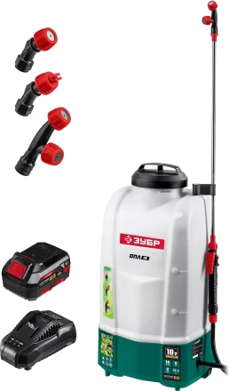 ЗУБР 15 л, 1 АКБ 4 А·ч, аккумуляторный опрыскиватель (ОПЛ-15-41) купить в Новом Уренгое
