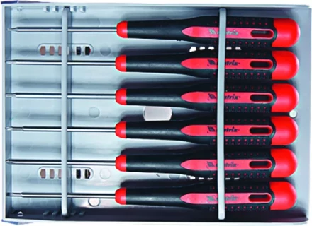 Набор отверток для точных работ Fusion 2-компонентная рукоятка 6 шт в пластиковом пенале Matrix 13361 купить в Новом Уренгое