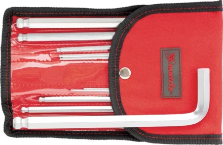 Набор ключей шестигранных имбусовых HEX, 1,5–12 мм, CrV, 10  шт., удлиненные с  шаром, сатин., чехол  MATRIX 12311 купить в Новом Уренгое