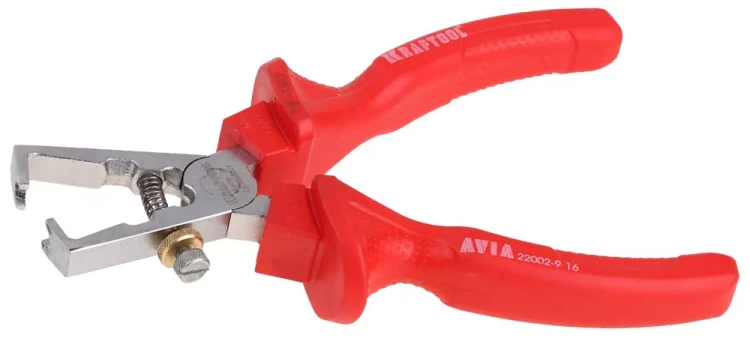 Клещи "AVIA" для снятия изоляции, диэлектрические 1000В, маслобензостойкая рукоятка, 160мм, KRAFTOOL 22002-9-16 22002-9-16 купить в Новом Уренгое