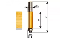 Фреза кромочная прямая ф9,5х13мм хв. 8мм Энкор 46160