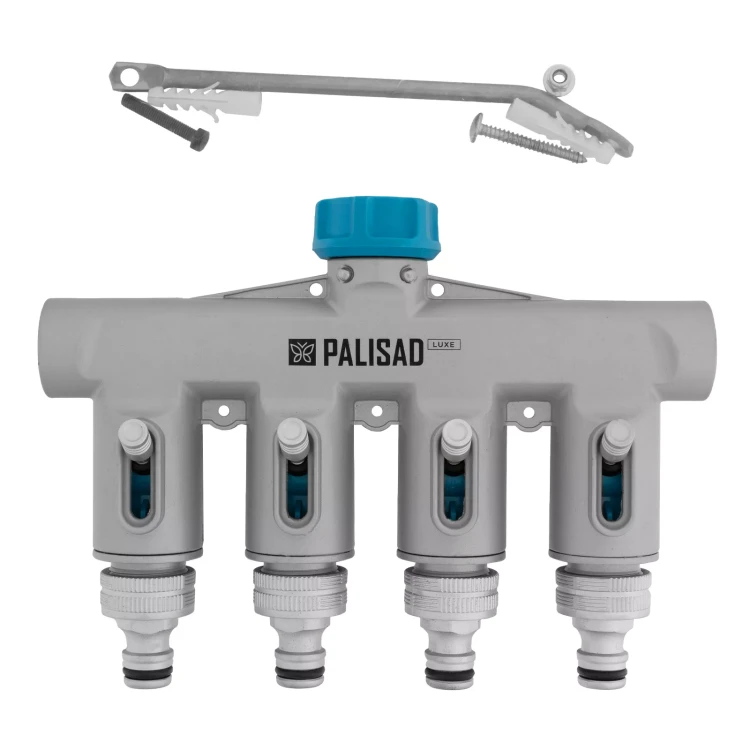 Разветвитель четырёхканальный Palisad 65833, с внутренней резьбой 3/4", алюминий, LUXE купить в Новом Уренгое