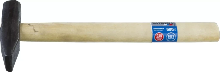 Молоток слесарный 600 г с деревянной рукояткой, СИБИН 20045-06 20045-06 купить в Новом Уренгое