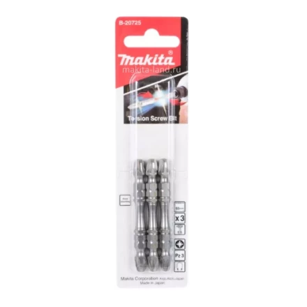 Биты Makita PZ3 65мм 3шт, 2-х сторонние (B-20725) купить в Новом Уренгое
