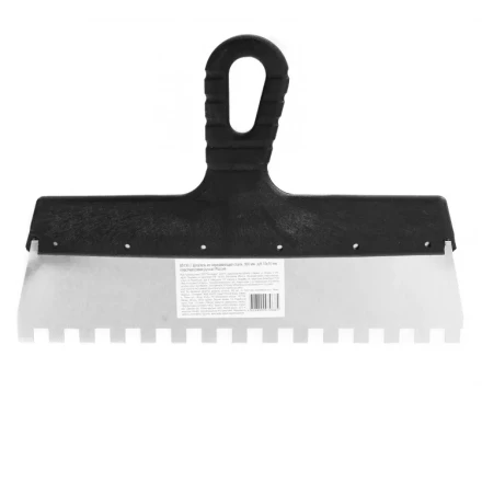 Шпатель из нержавеющей стали 300 мм зуб 10 х 10 мм пластмассовая ручка 85130 купить в Новом Уренгое