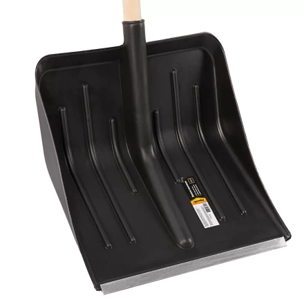 Лопата для уборки снега пластиковая, 405 х 420 х 1415 мм, деревянный черенок, Sparta 61640 купить в Новом Уренгое