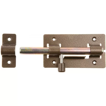 Задвижка накладная &quot;ЗД-01&quot; для дверей, корпус-порошковое покрыт/стержень-покрыт цинк, бронза, круг засов 14мм, 64х115мм 37774-1 купить в Новом Уренгое