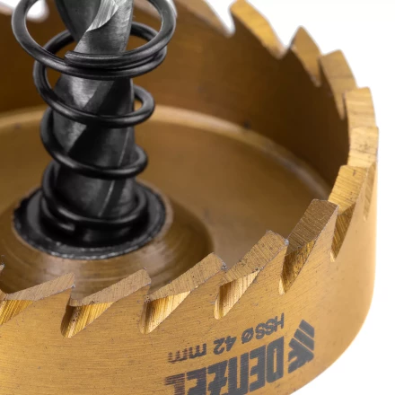 Коронка по металлу HSS, 42 мм, нитридтитановое покрытие Denzel 724114 купить в Новом Уренгое