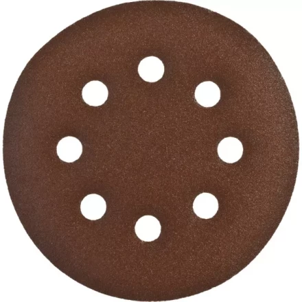 Круг шлифовальный ЗУБР &quot;СТАНДАРТ&quot; из абразивной бумаги на велкро основе, 8 отв., Р180, 125мм, 5шт 35350-125-180 купить в Новом Уренгое